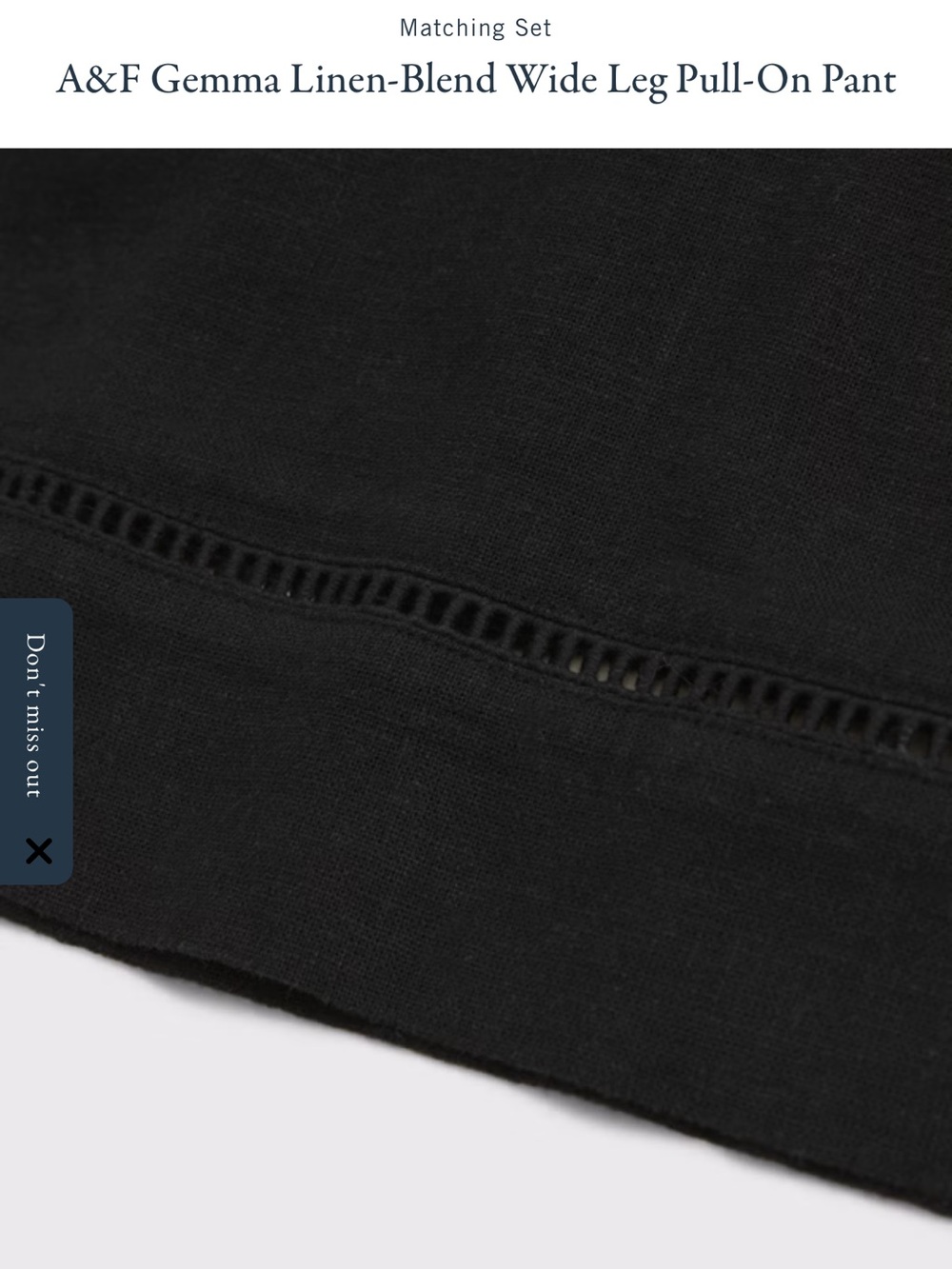 NWT A&F Gemma Linen-Blend Wide Leg Pull-On Pant - Picture 3 of 7